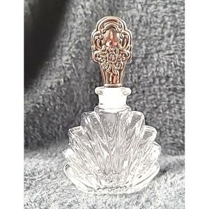 Vintage Godinger Silver Art Co Perfume Bottle w‎ Silverplated Stopper